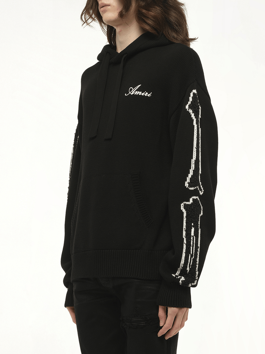 Bones Hoodie in Black/White