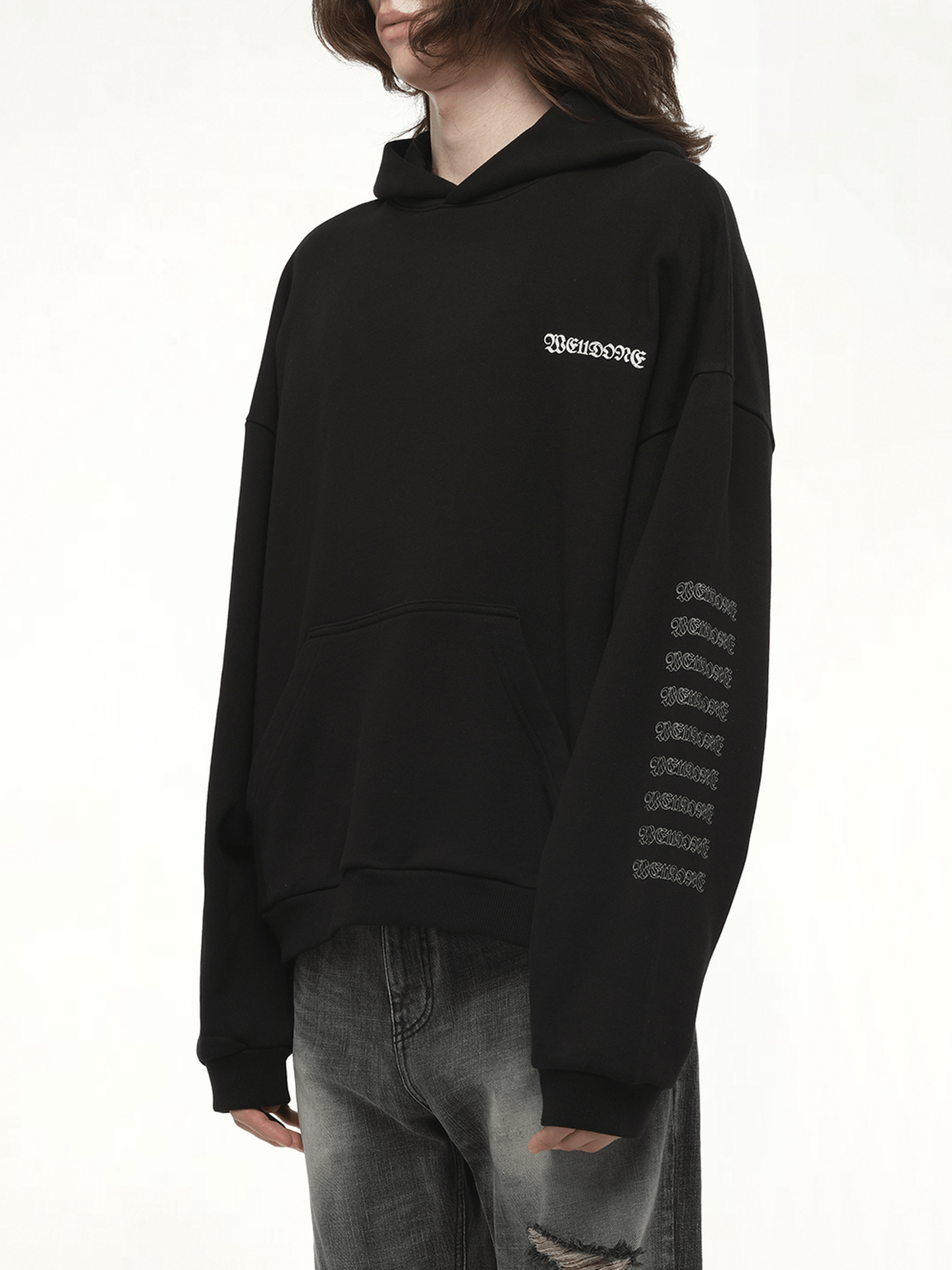 Punk Teddy Hoodie in Black