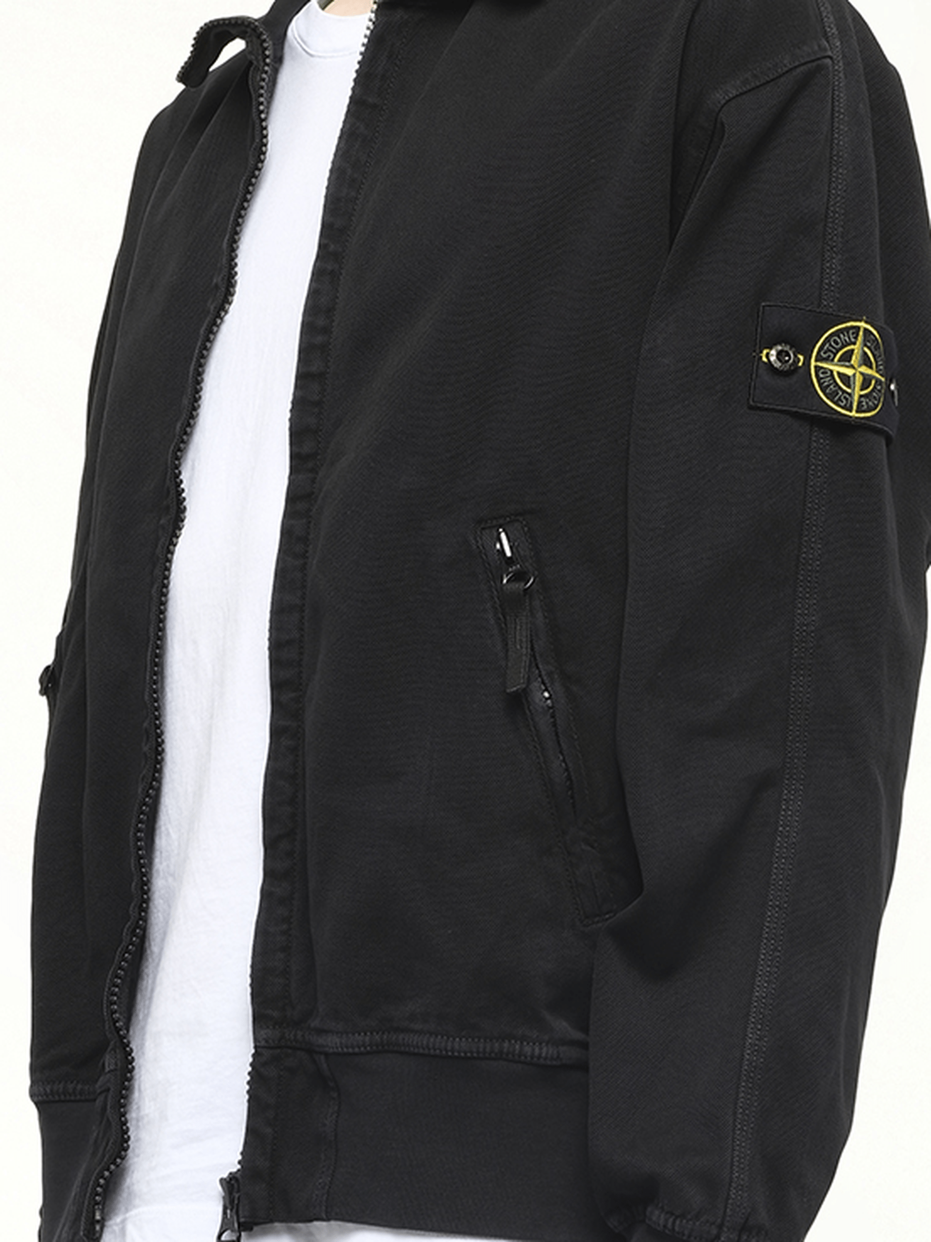 610005 Giubbotto Zip Up Cardigan in Black