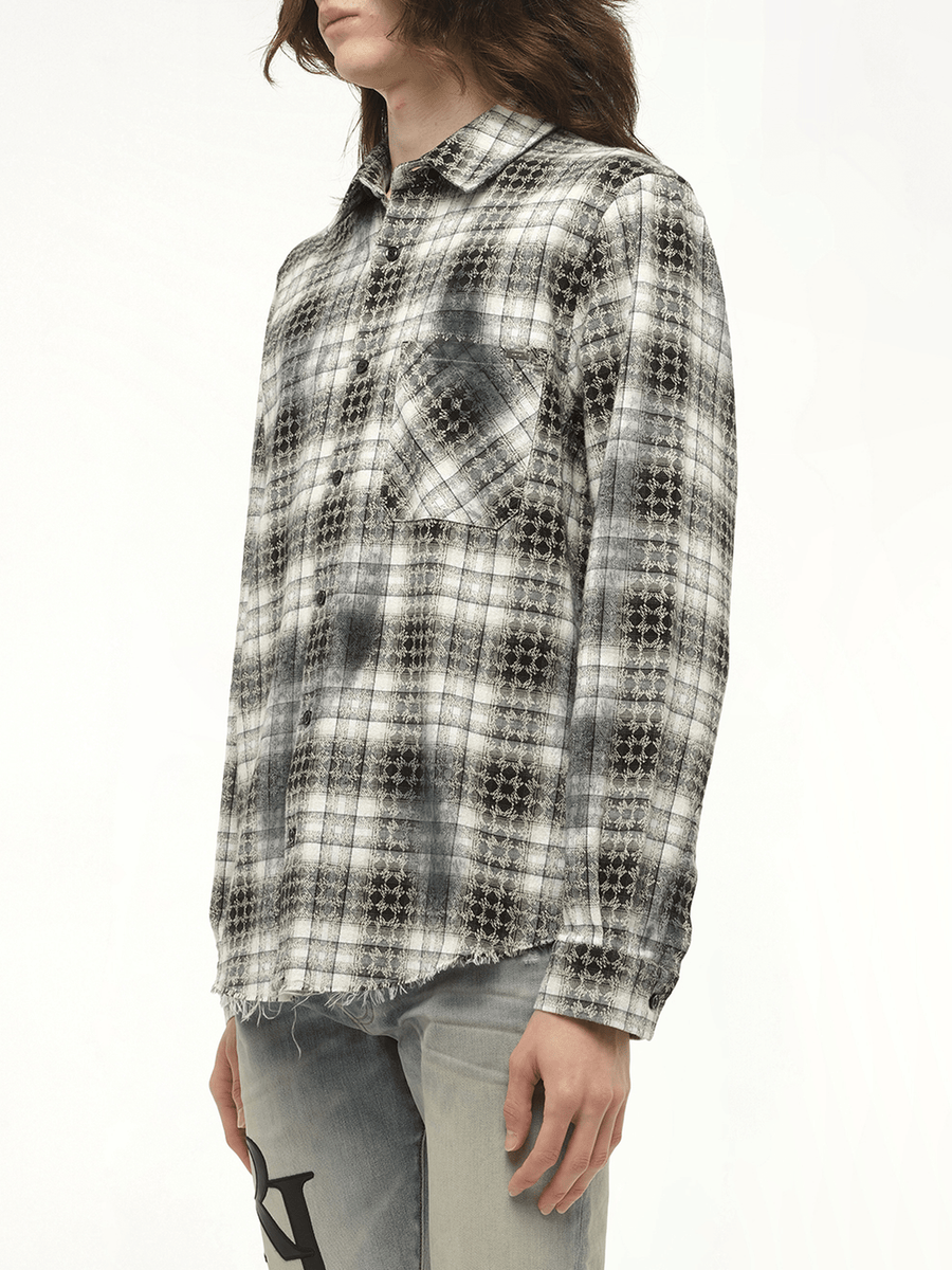 MA Quad Bleach Flannel Shirt in Black