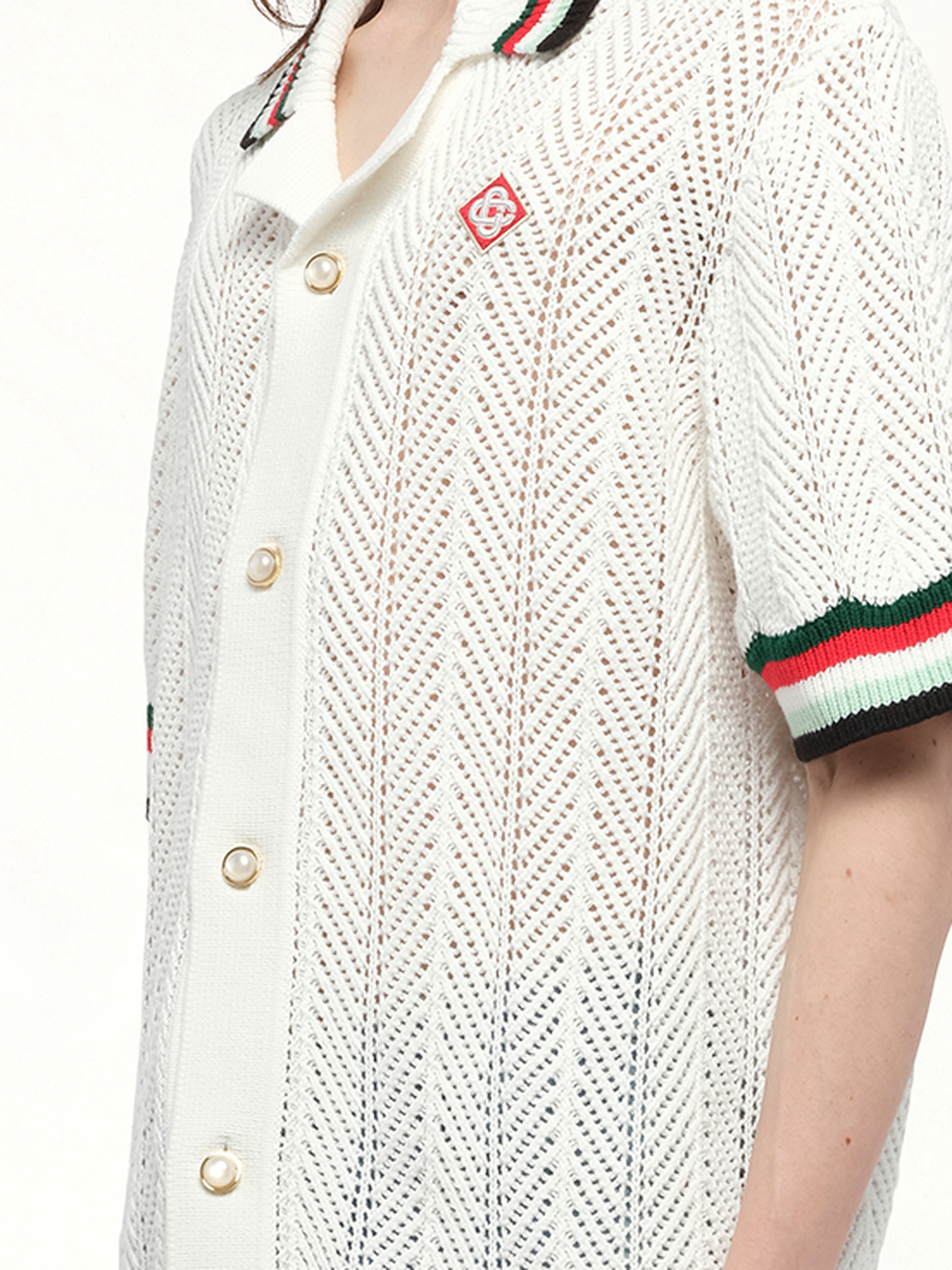 Sporty Crochet Shirt in Multicolour