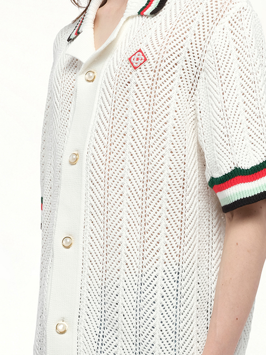 Sporty Crochet Shirt in Multicolour