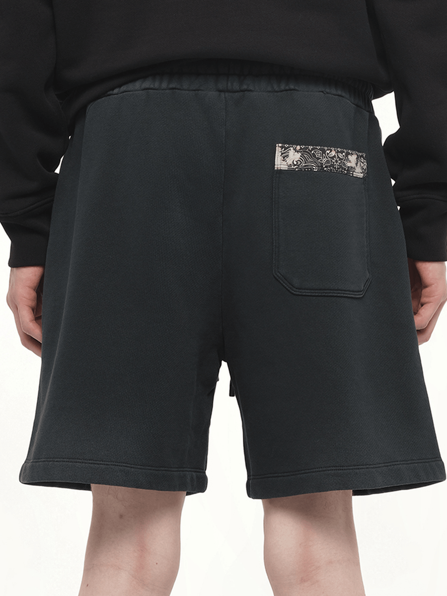 Bleach Bandana Shorts in Black