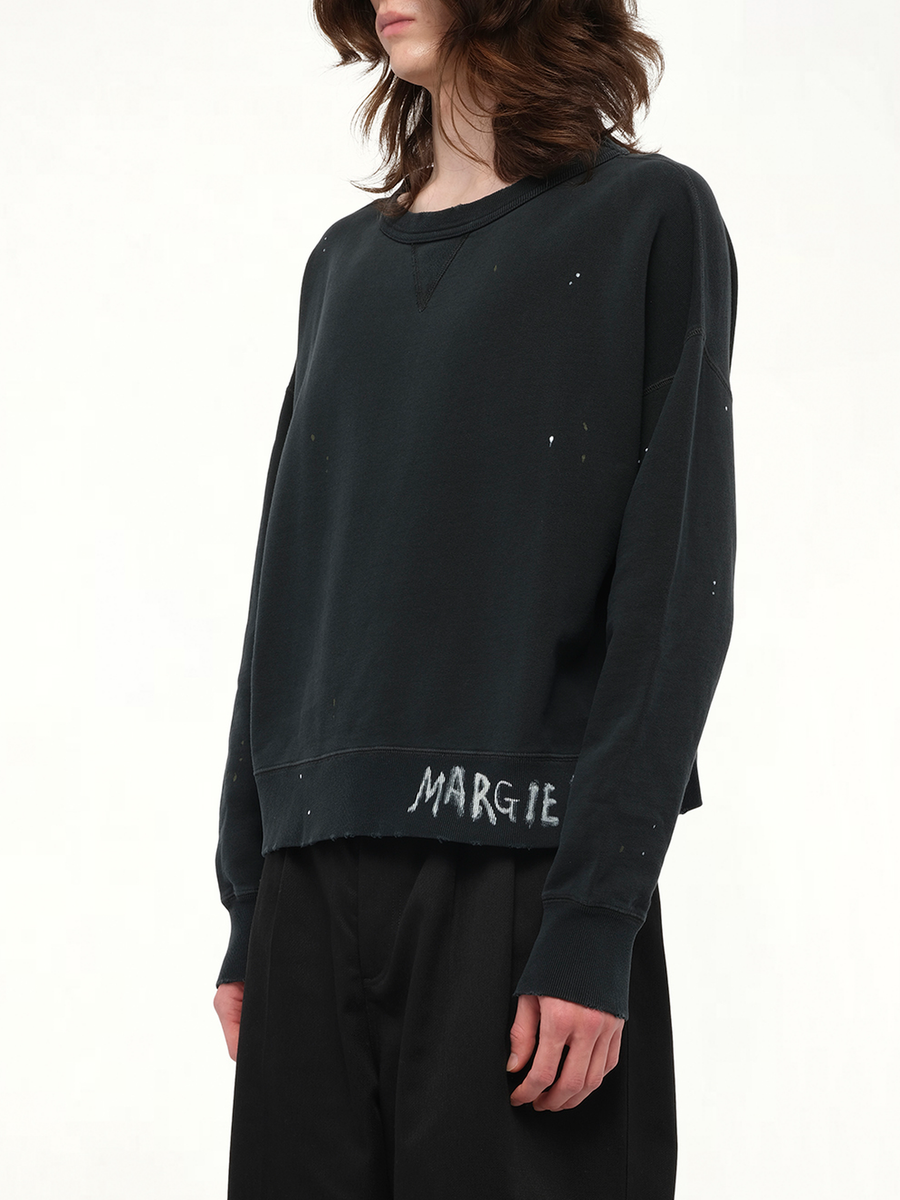 Margiela Sweatshirt in Washed Black