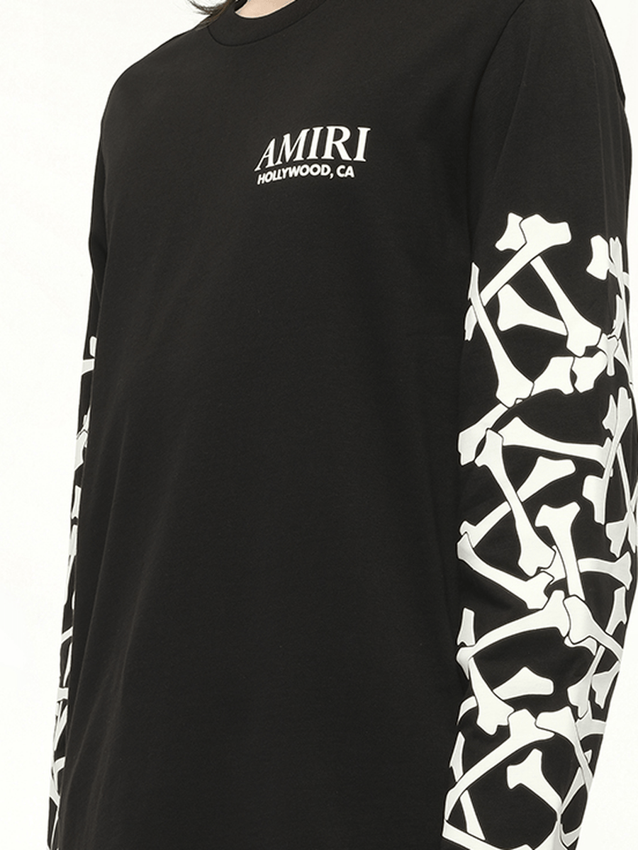 Bones Stacked L/S T-Shirt in Black