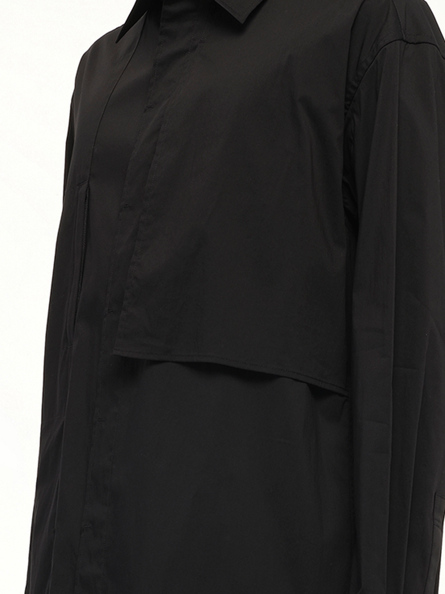 Sporty Cotton Shirt in Black