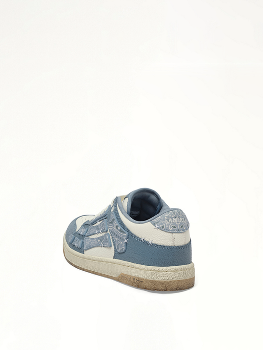 Bandana Skeleton Top Low Sneaker in Ashley Blue