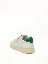 Medalist Low Sneakers in White/Green Top View | AUTRY