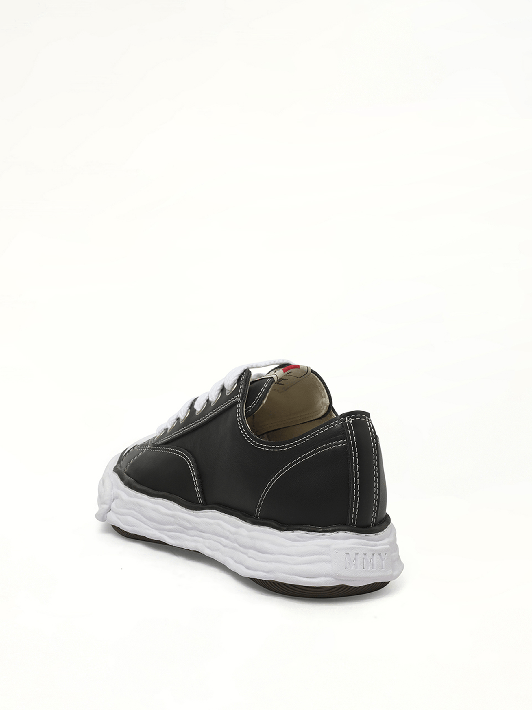 Peterson 23 OG Low Leather Sneaker in Black/White Top View | MAISON MIHARA YASUHIRO