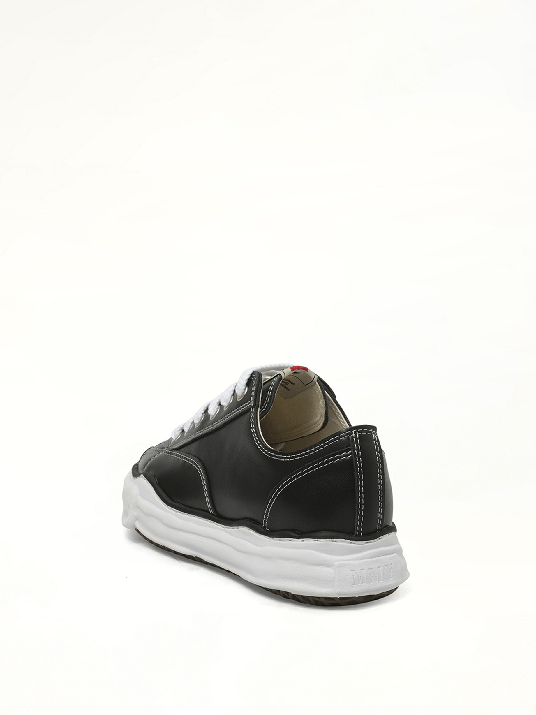 Peterson OG Leather Low Sneaker in Black/White Top View | MAISON MIHARA YASUHIRO