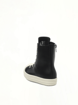 Sneaks in Black/Milk/Milk Back View | RICK OWENS