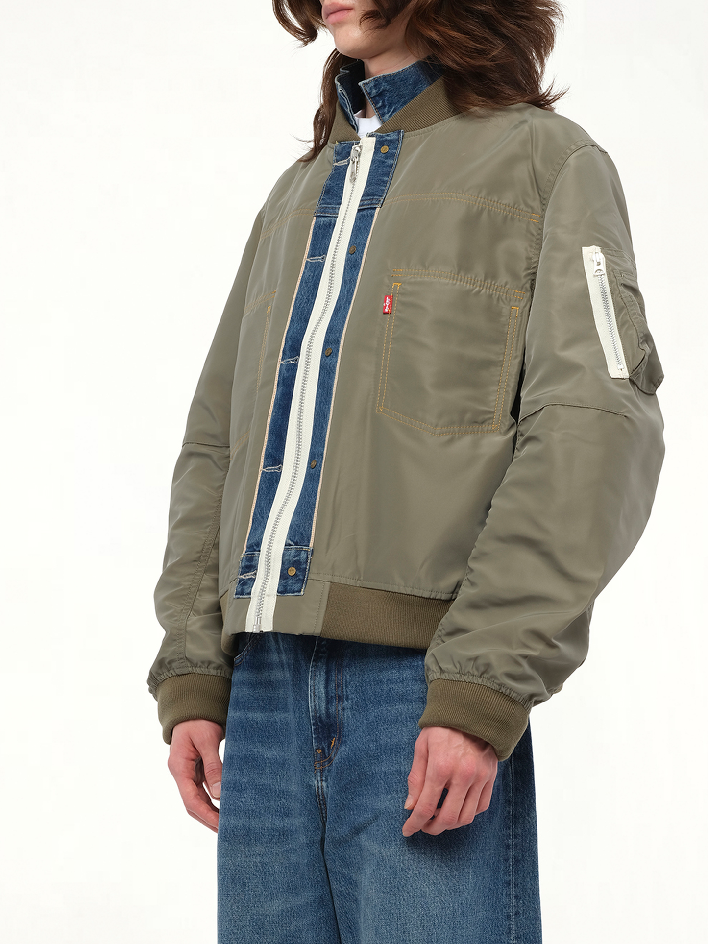 Levi's Denim x Nylon Twill Reversible Blouson in Blue/Khaki