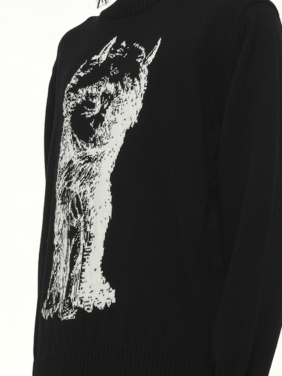 WHERE THE WILD THINGS ARE Wool Knit Pullover in Black