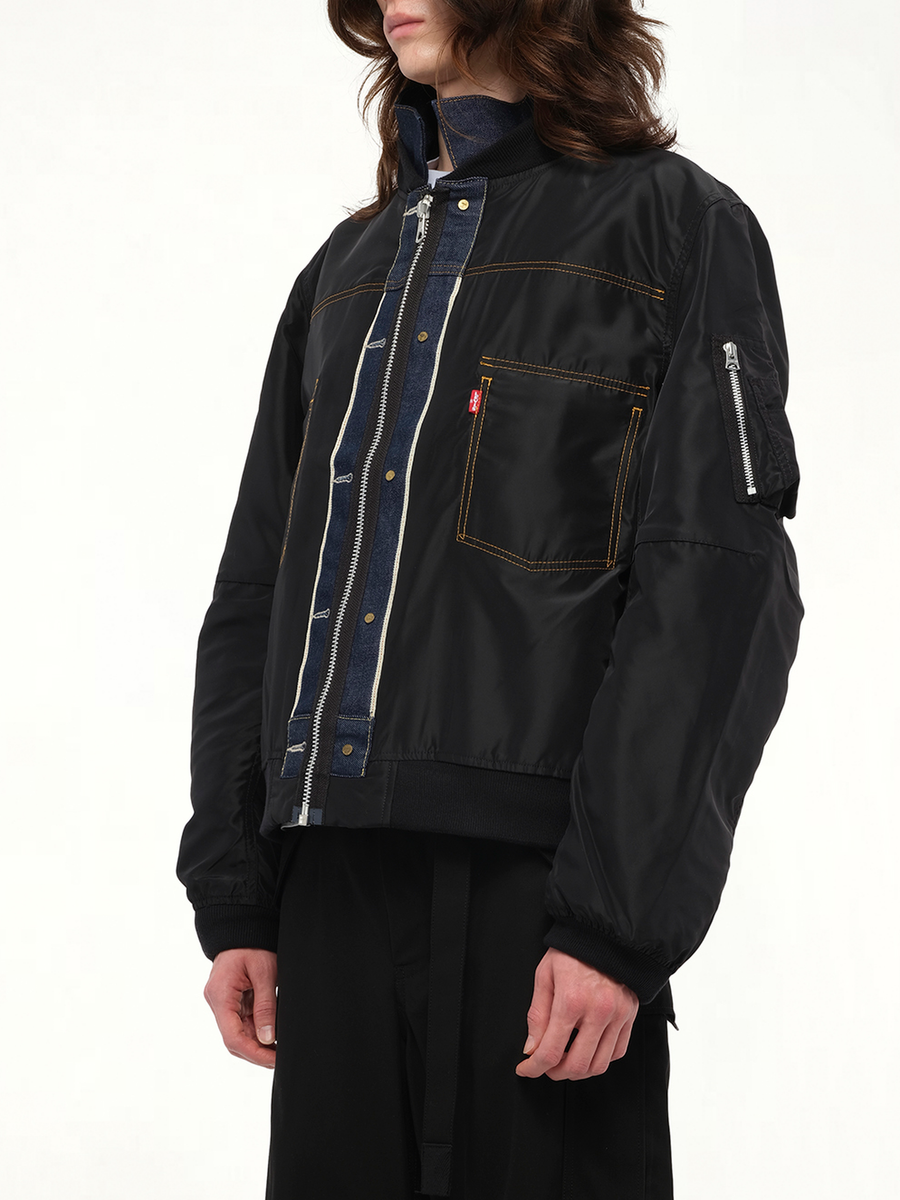 Levi's Denim x Nylon Twill Reversible Blouson in Indigo/Black
