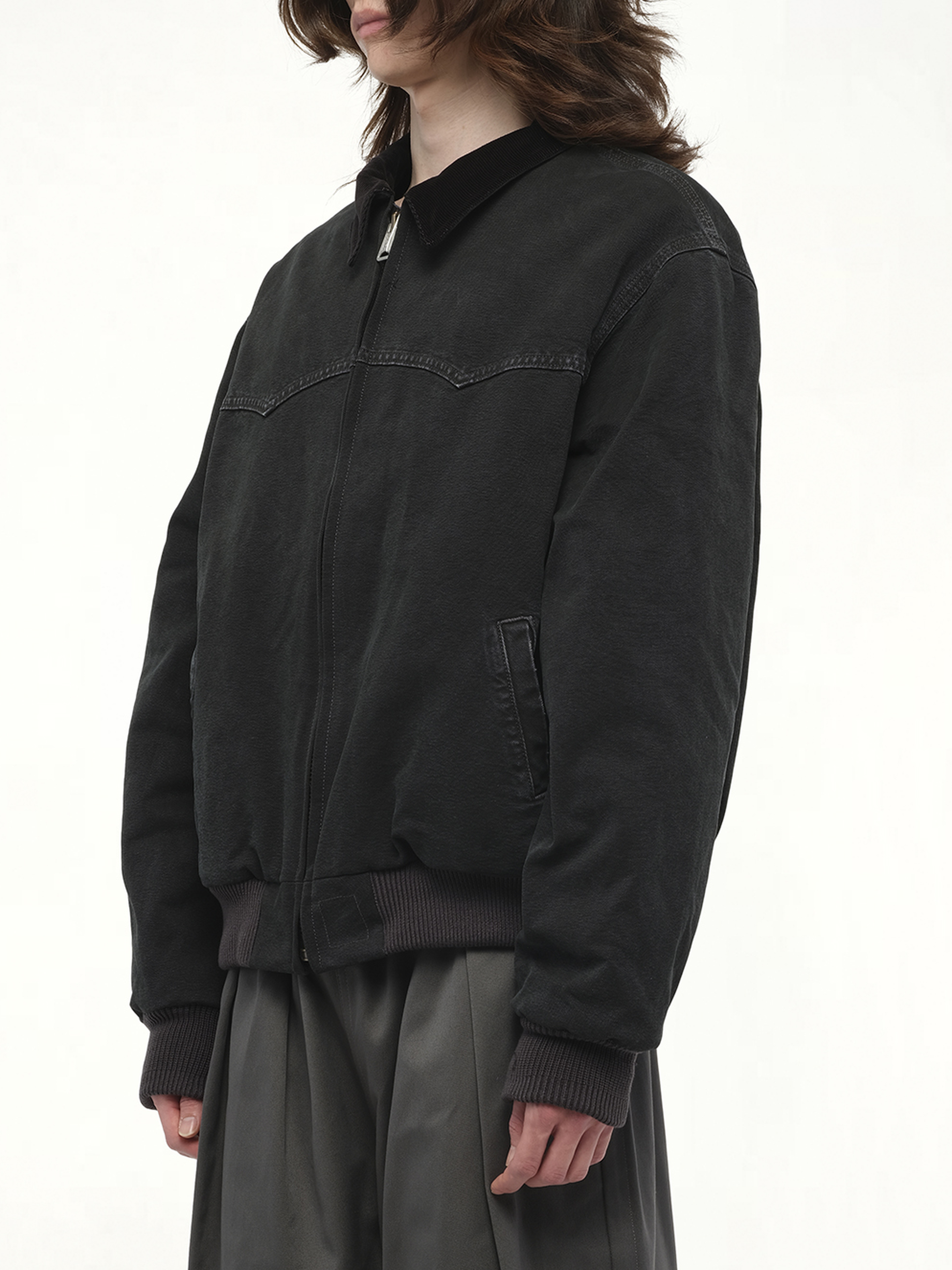 Workwear Jacket in Washed Black