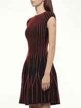 Knit Dress in Multi Black/Red