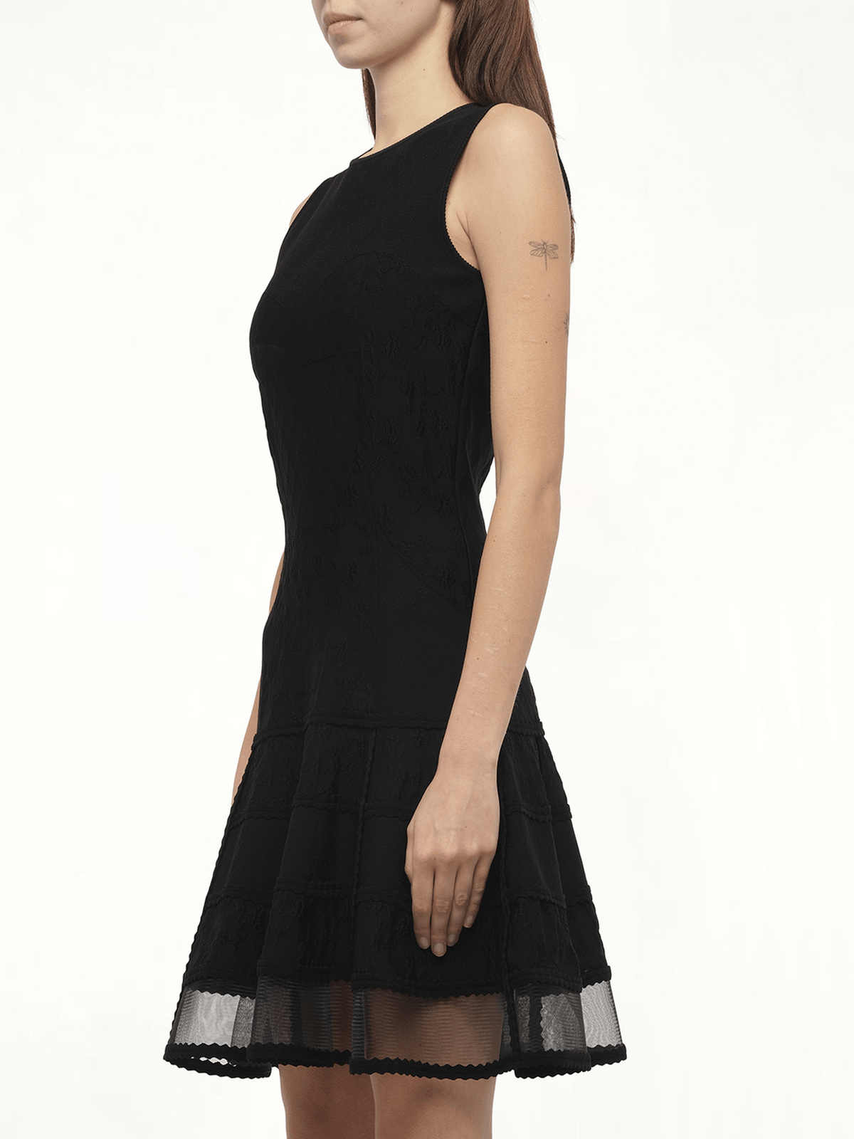 Patchwork Mini Dress in Black