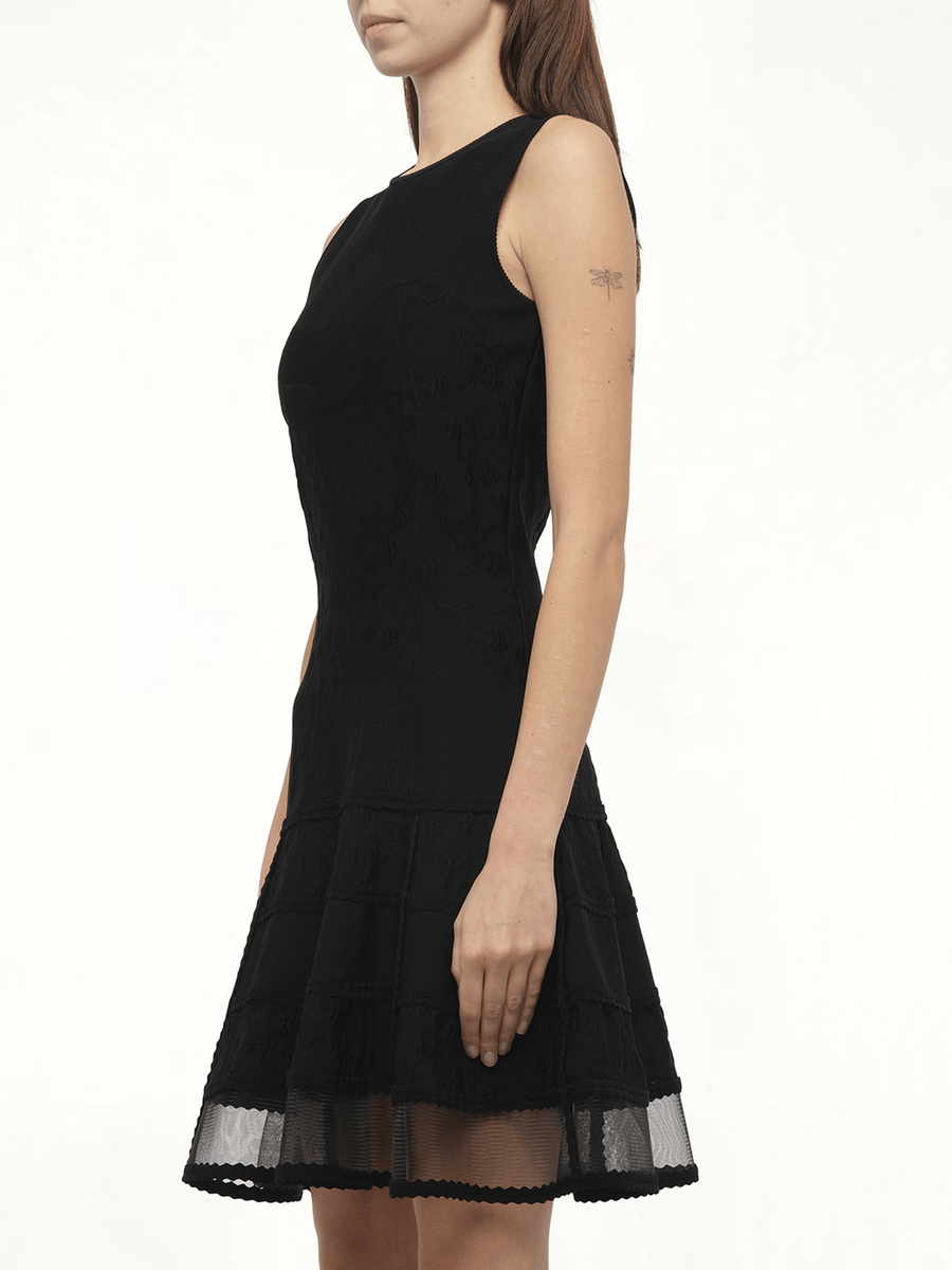 Patchwork Mini Dress in Black