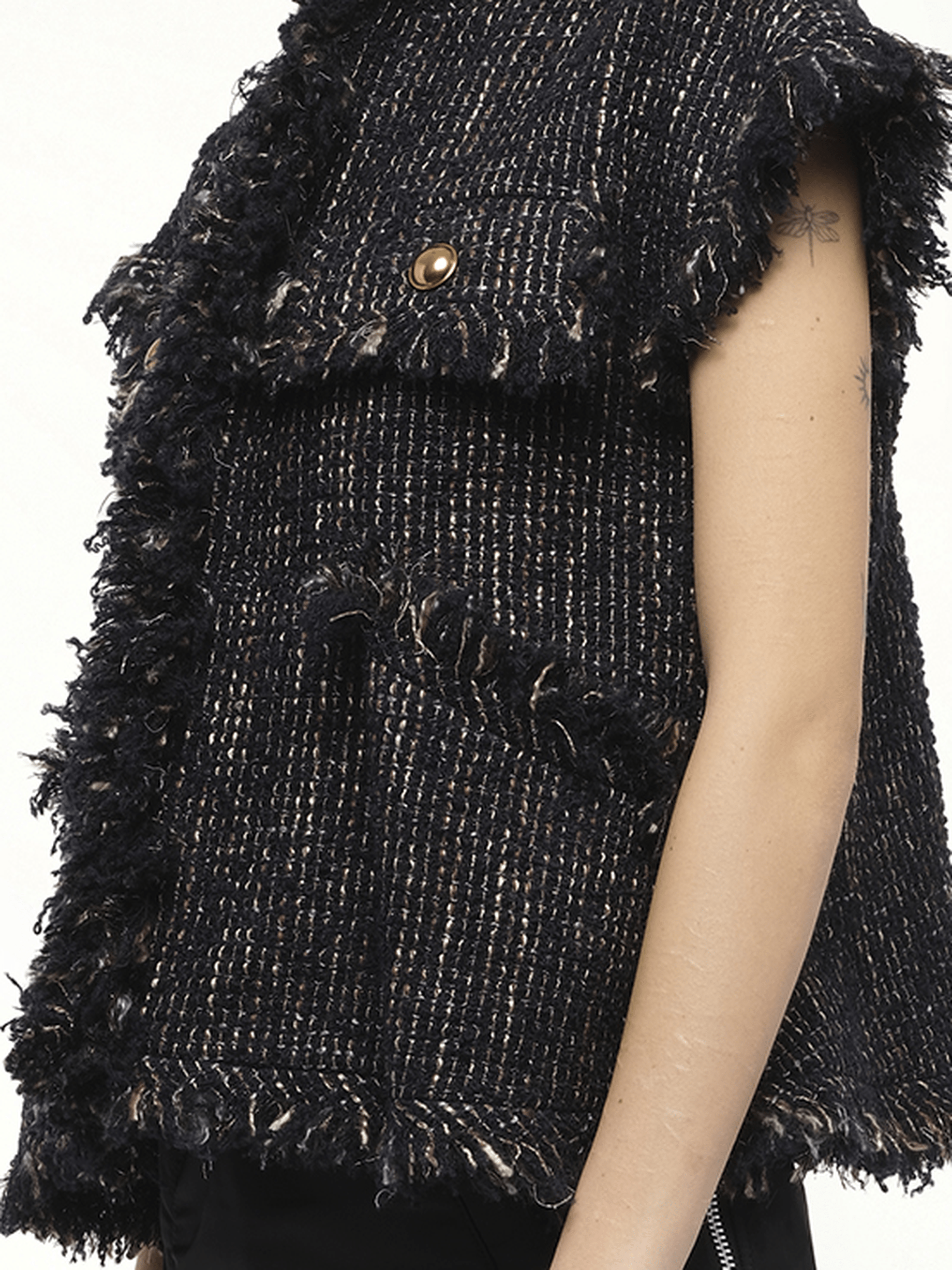 海军蓝粗花呢夹克