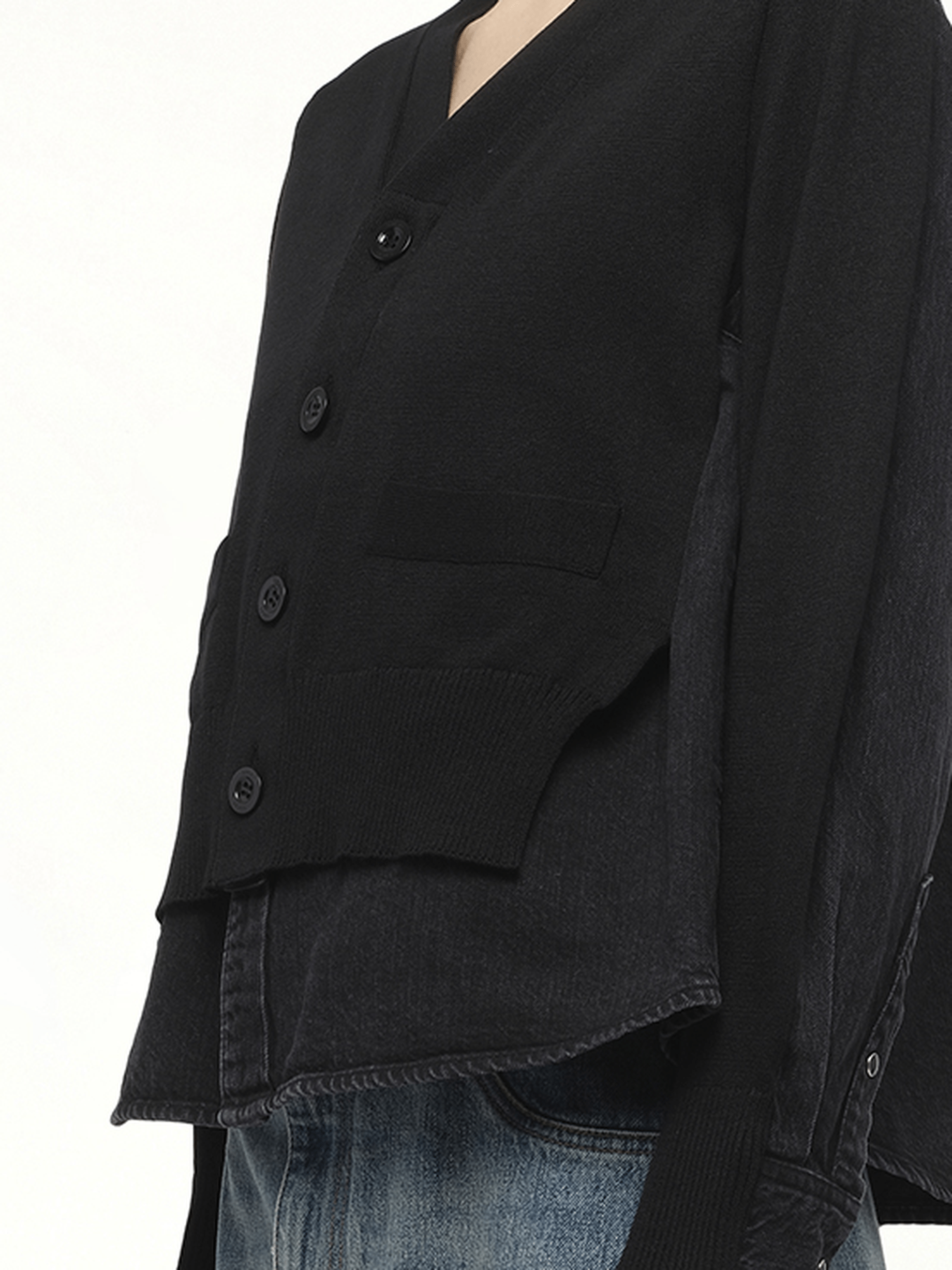블랙 FW25 데님 x 니트 가디건