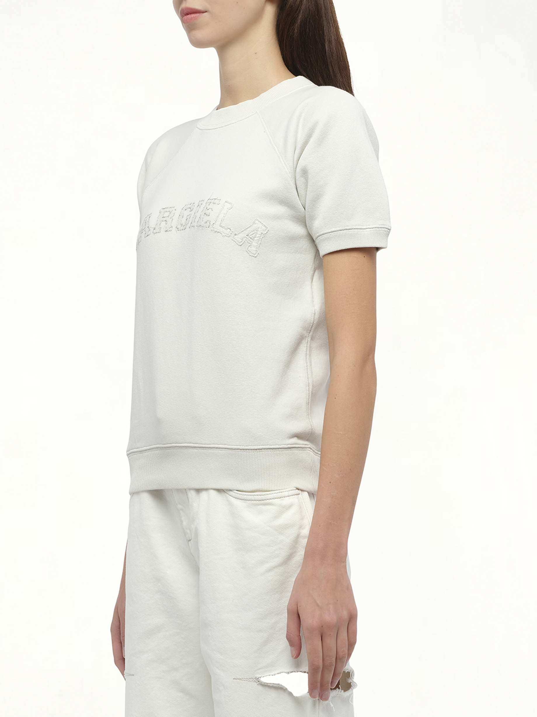 Margiela Short Sleeve Sweatshirt in Butter