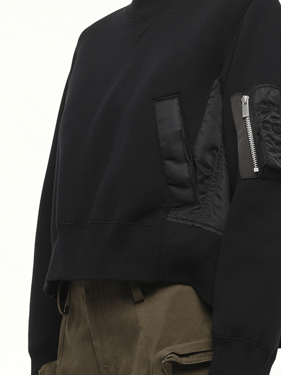 Sponge Sweat x Nylon Twill Pullover in Black/Black