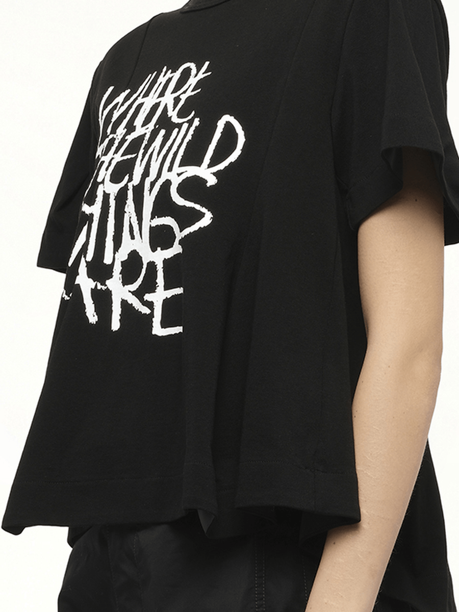 WHERE THE WILD THINGS ARE Cotton Jersey T-Shirt in Black
