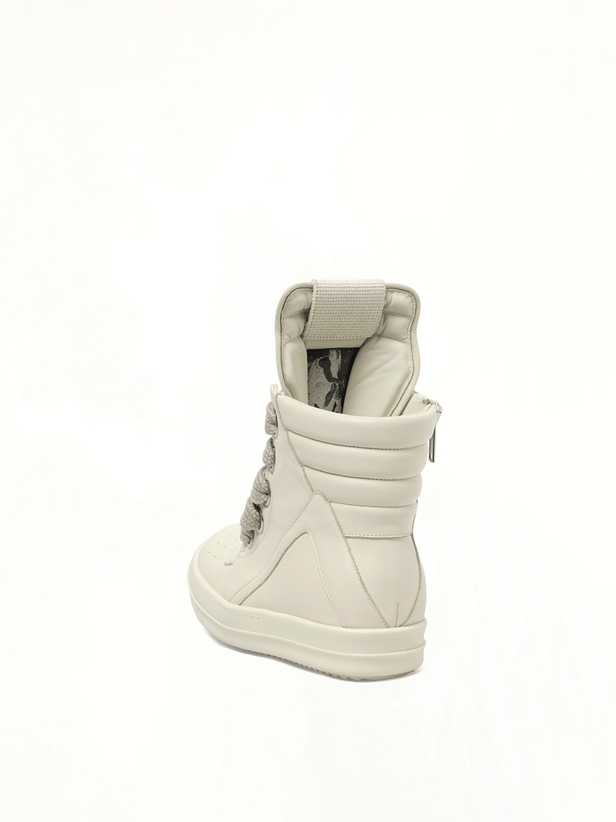 Jumbolace Geobasket in Milk/Milk/Milk Back View | RICK OWENS