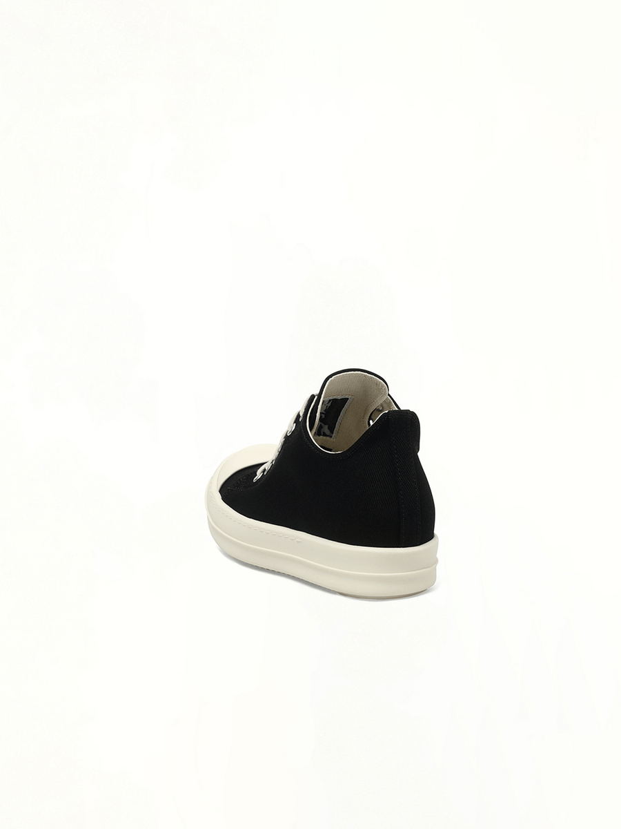 Low Sneaks in Black/Milk/Milk Back View | RICK OWENS DRKSHDW