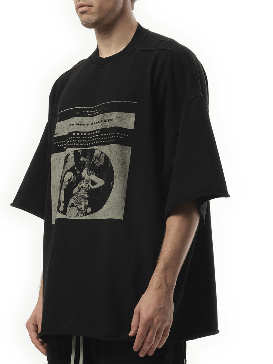 Rick Owens Drkshdw Opera Print Tommy T in Black/Pearl
