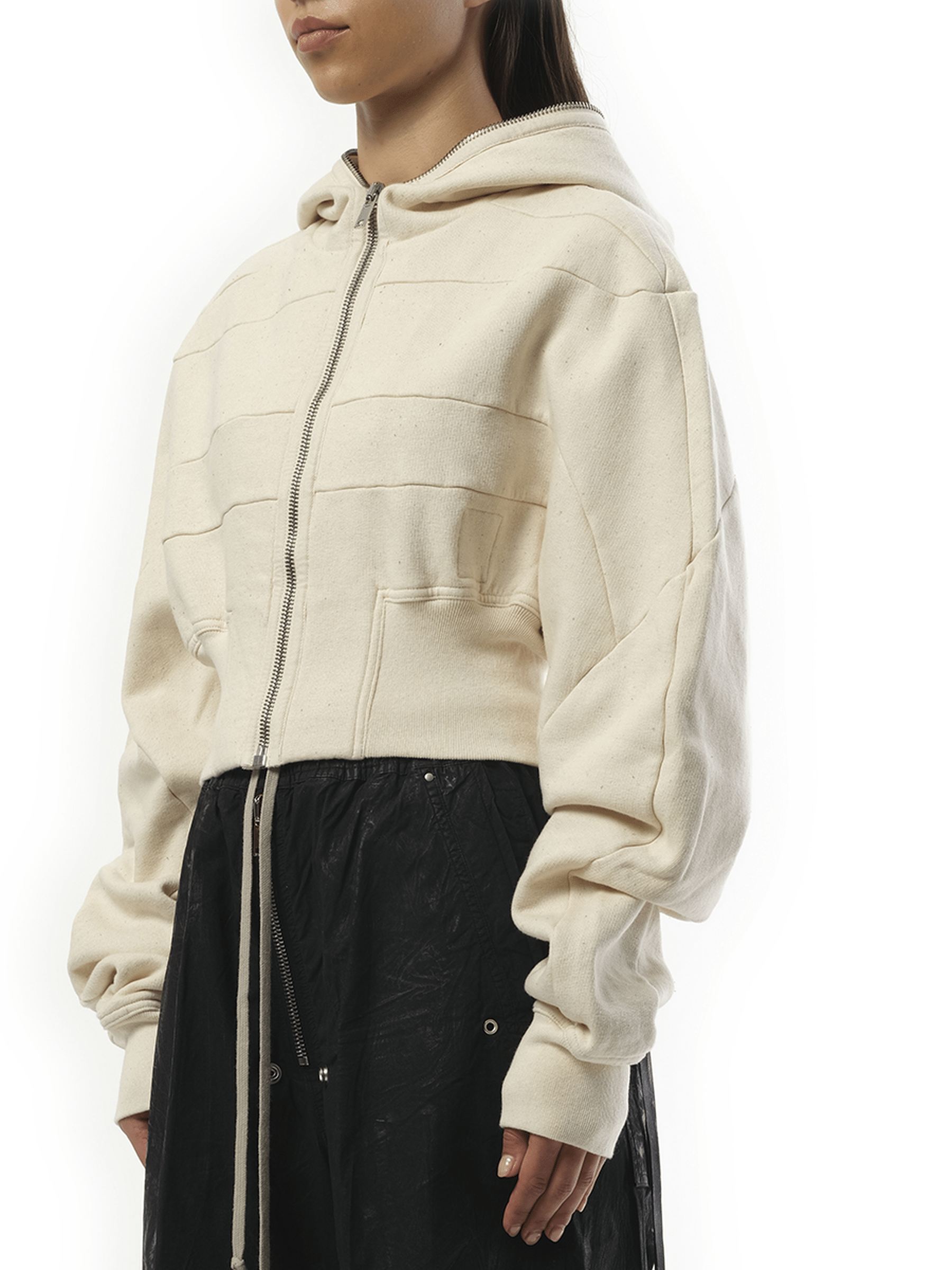 Rick Owens Drkshdw Collage Gimp Hoodie in Natural