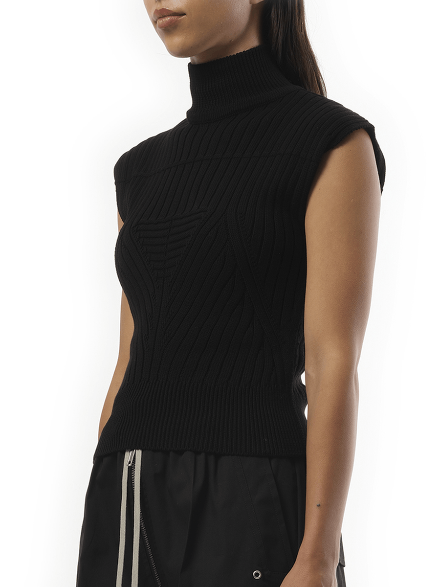 Rick Owens Megarib Sleeveless Turtle in Black