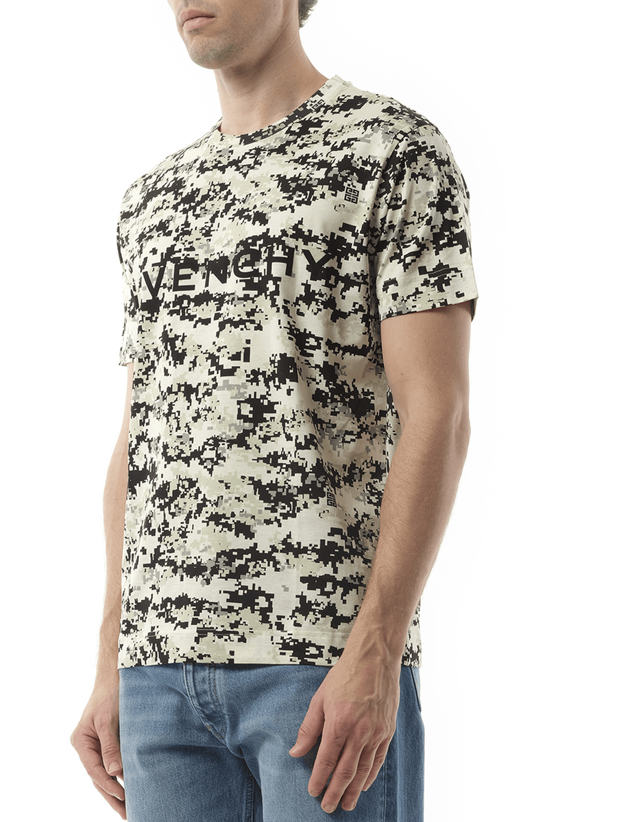 Givenchy Camo All Over T-Shirt in Beige/Black