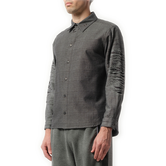 Distressed Sleeve Shirt in Grey