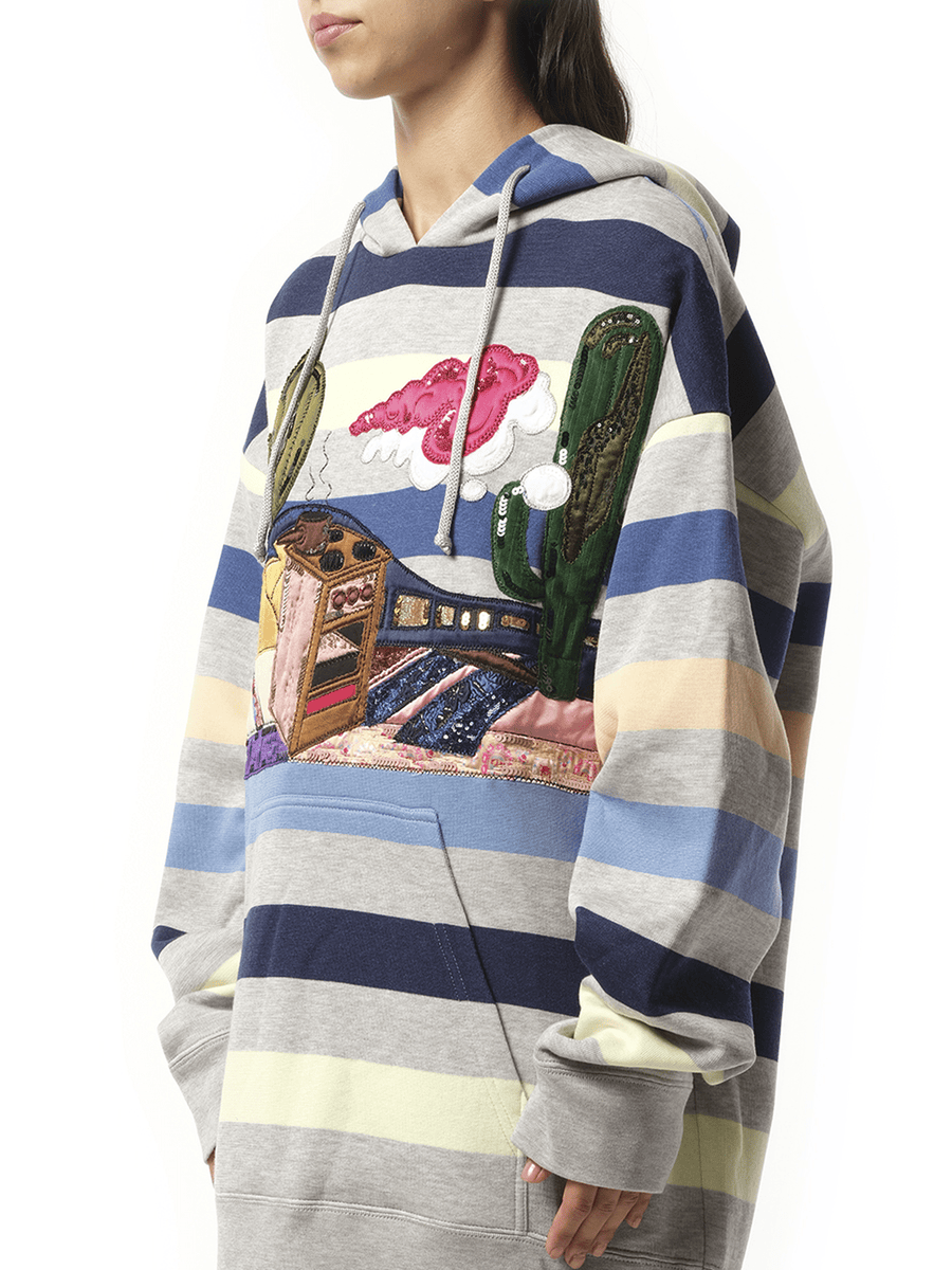 Long Sleeve Hooded Sweatshirt in Navy