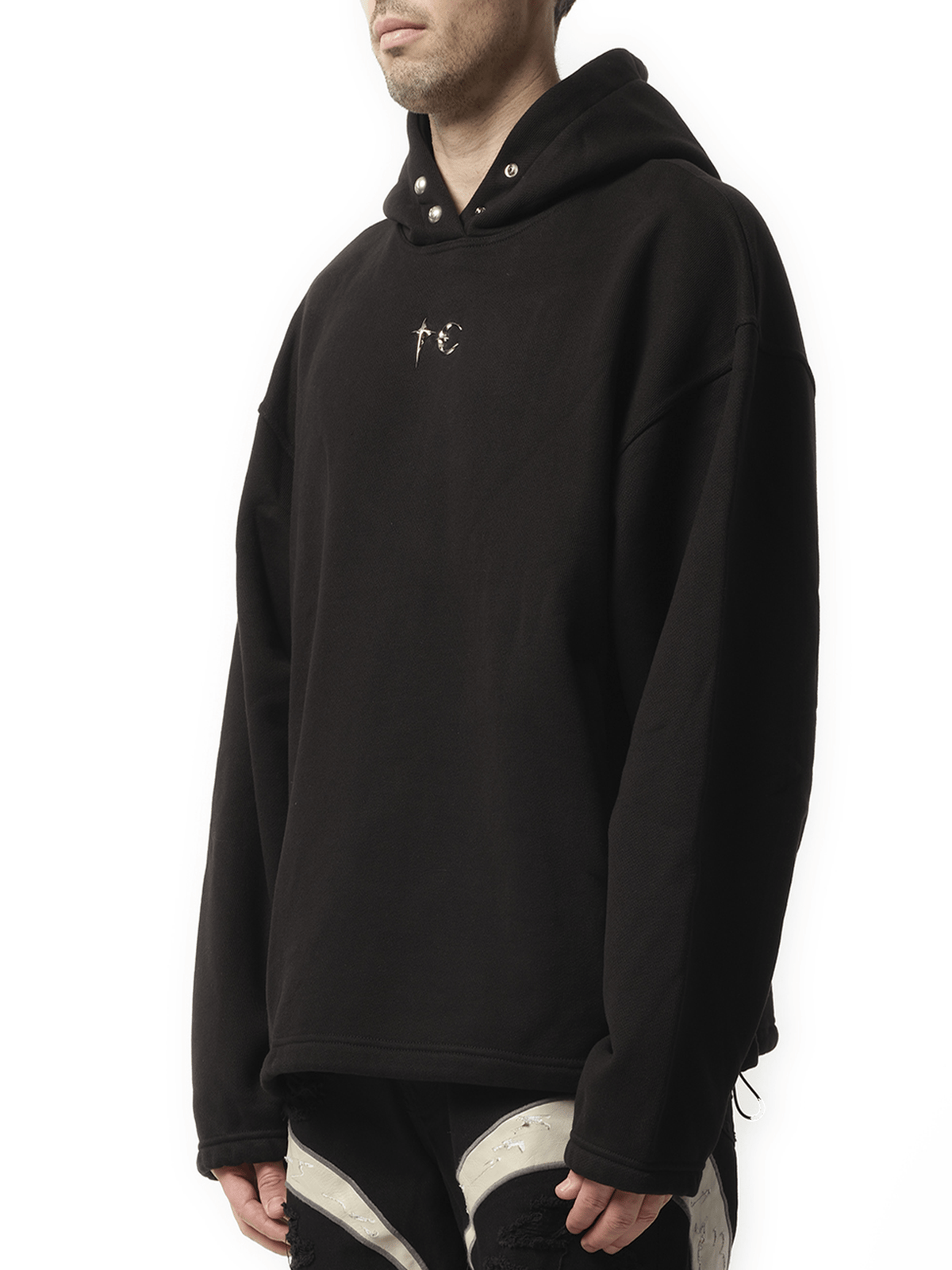 Thug Club Color Emblem Hoodie in Black