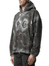 Thug Club Sprayed Camoflage Rock Hoodie in Camo