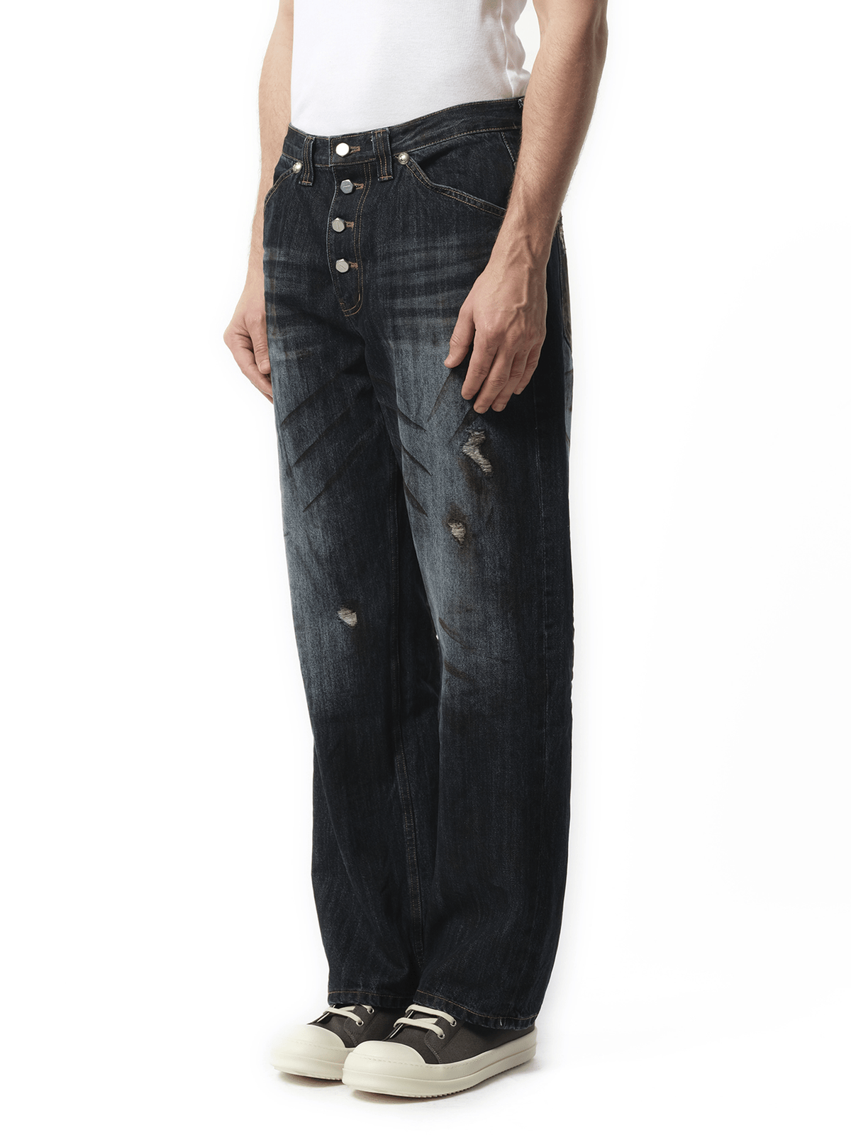 Thug Club Burn Down Denim Pants in Blue