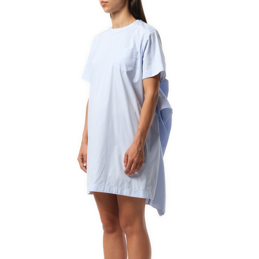 Poplin Dress in Light Blue Stripe