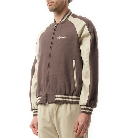 Raglan Varsity Jacket in Stone