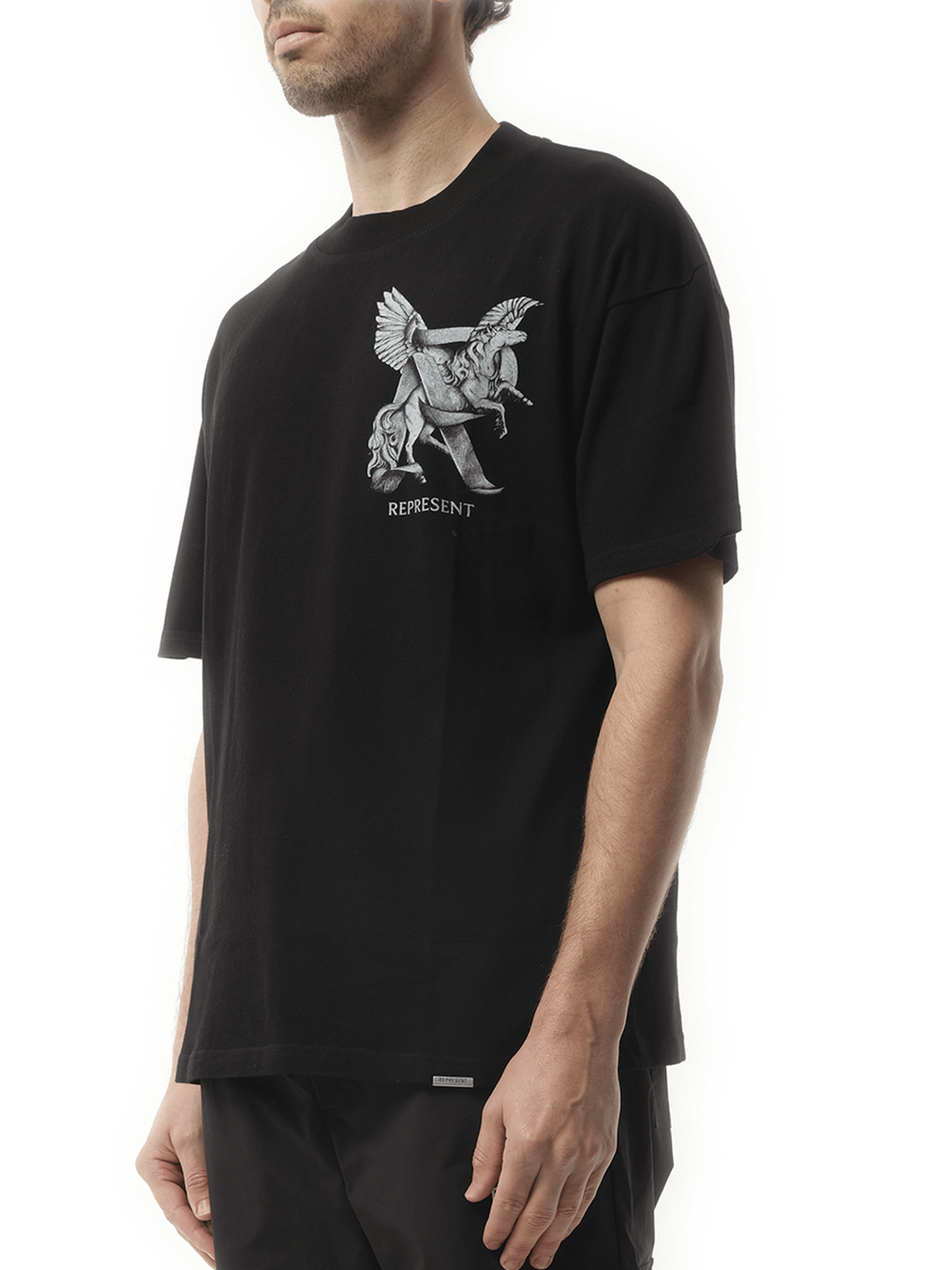 Represent Elegance In Motion T-Shirt in Jet Black