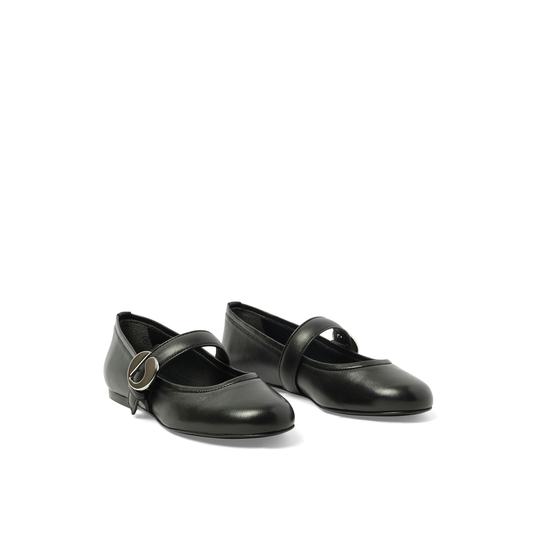 Ballerina Belt Flat in Black