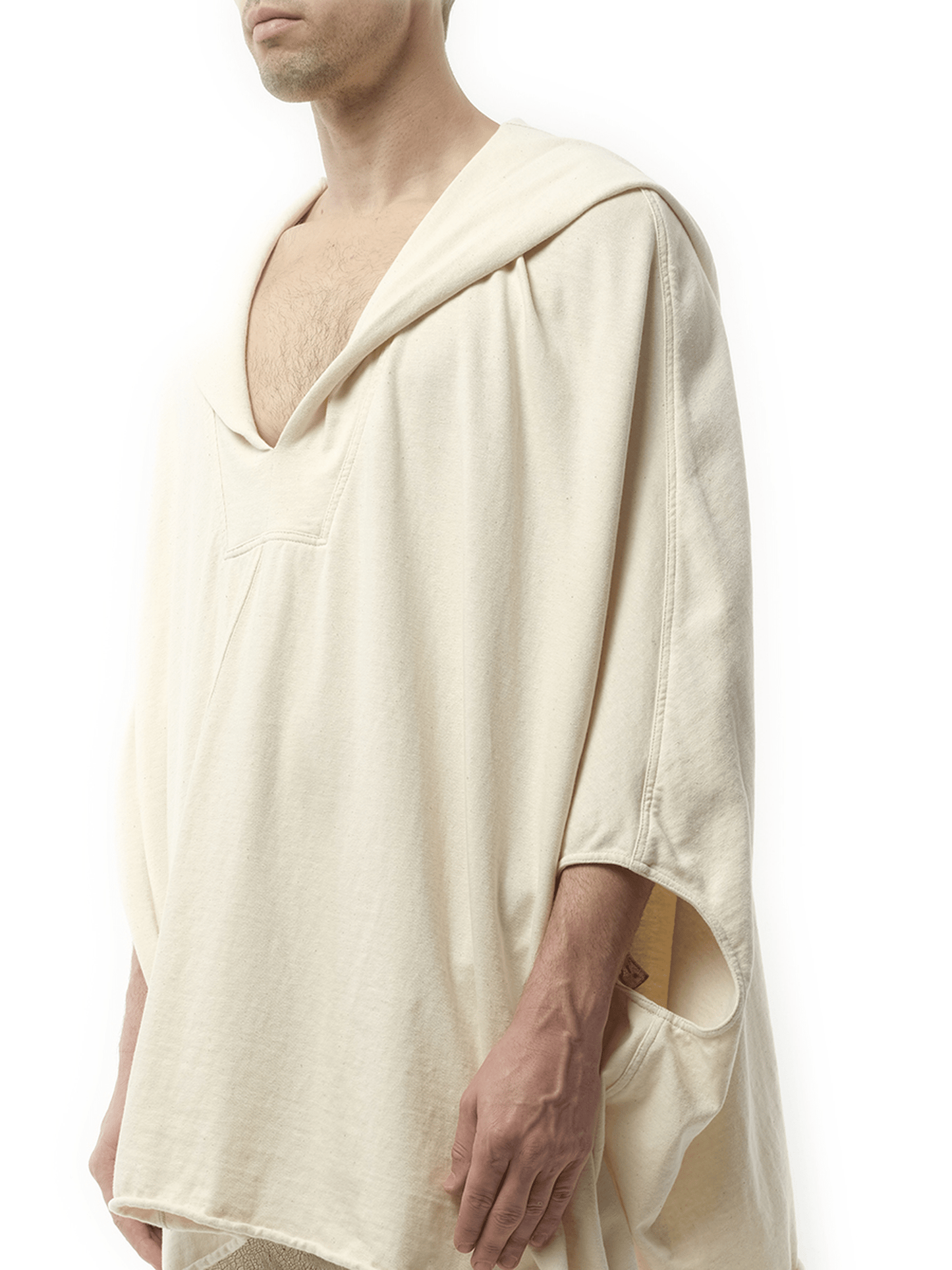 Rick Owens Hooded Kaftan in Natural