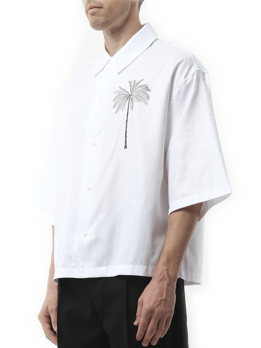 Jacquemus La Chemise Aloe Palm Tree in White/Black