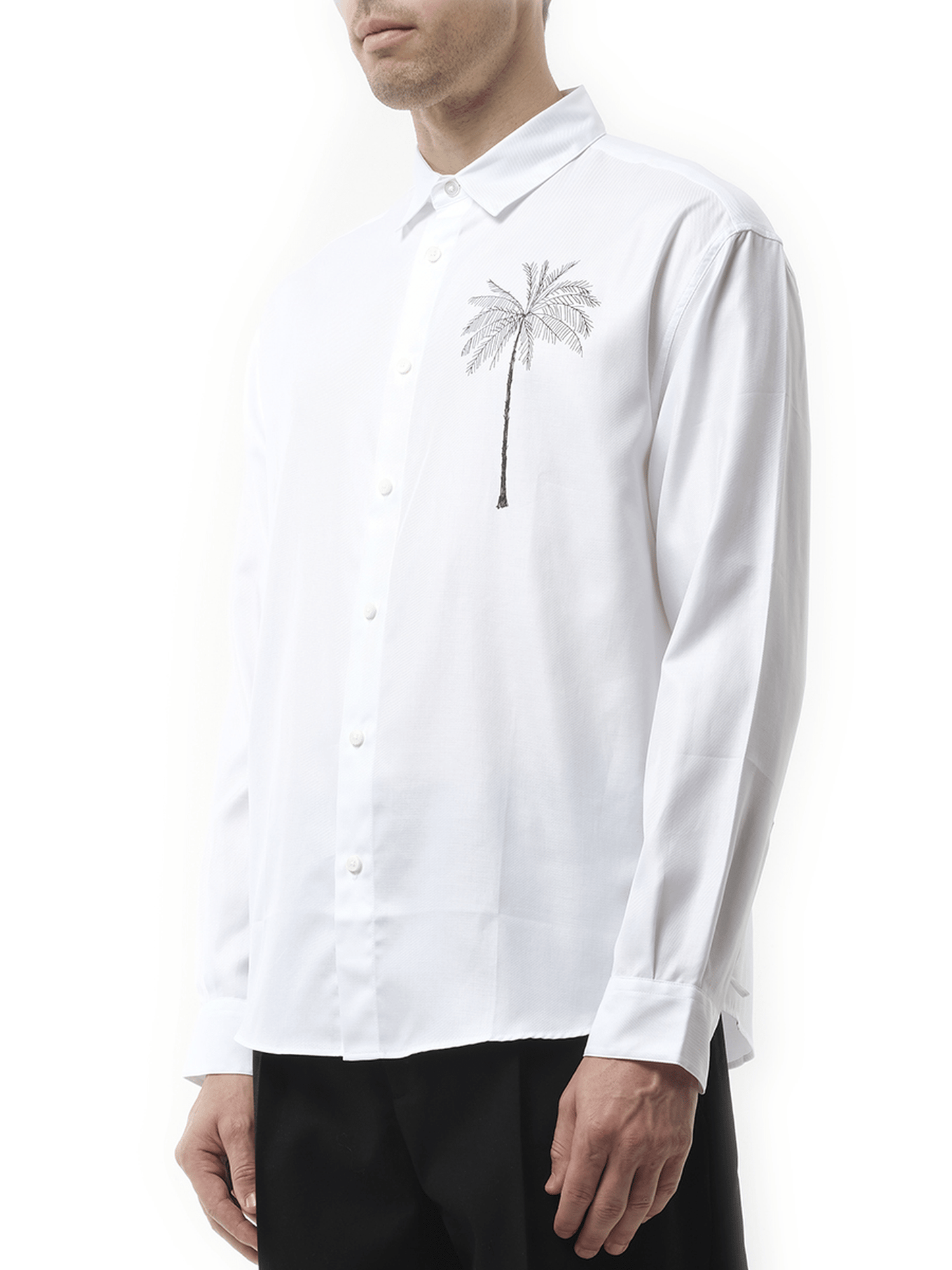 Jacquemus La Chemise Simon Palm Tree in White/Black