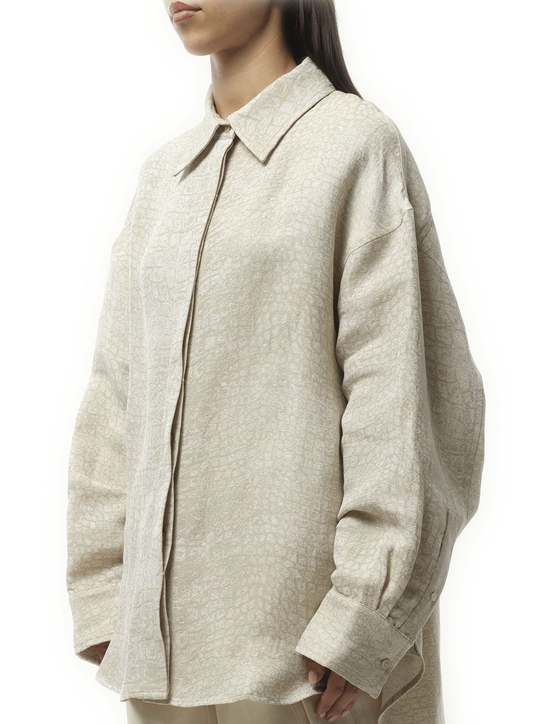 Jacquemus La Chemise Pasadena in Croco Beige