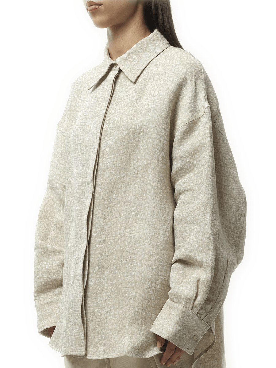 Jacquemus La Chemise Pasadena in Croco Beige