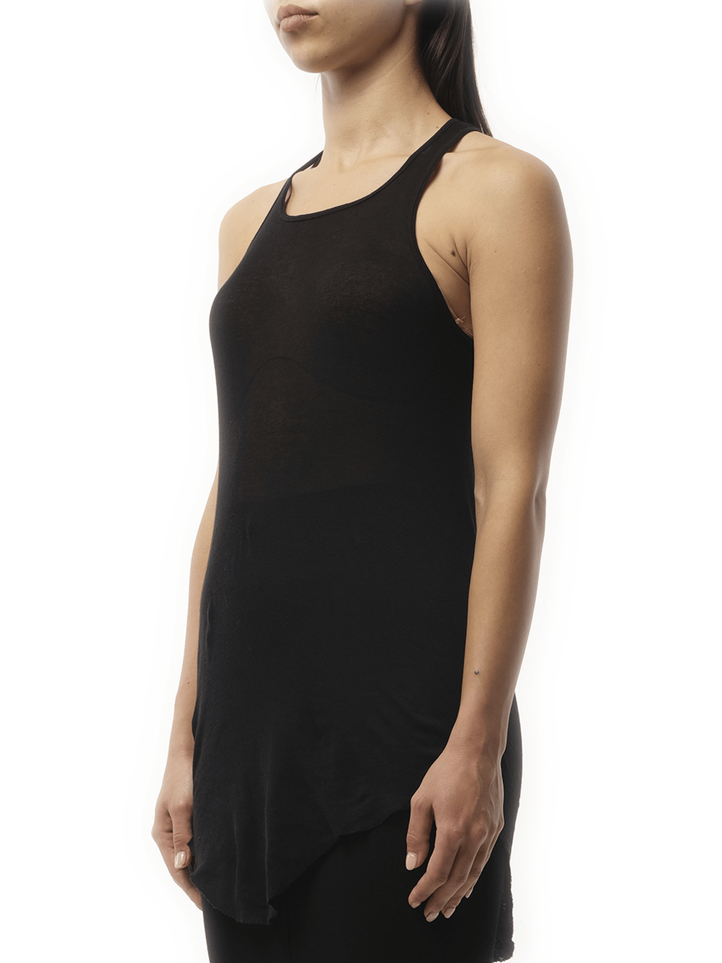Rick Owens Basic Rib Tank Top in Black