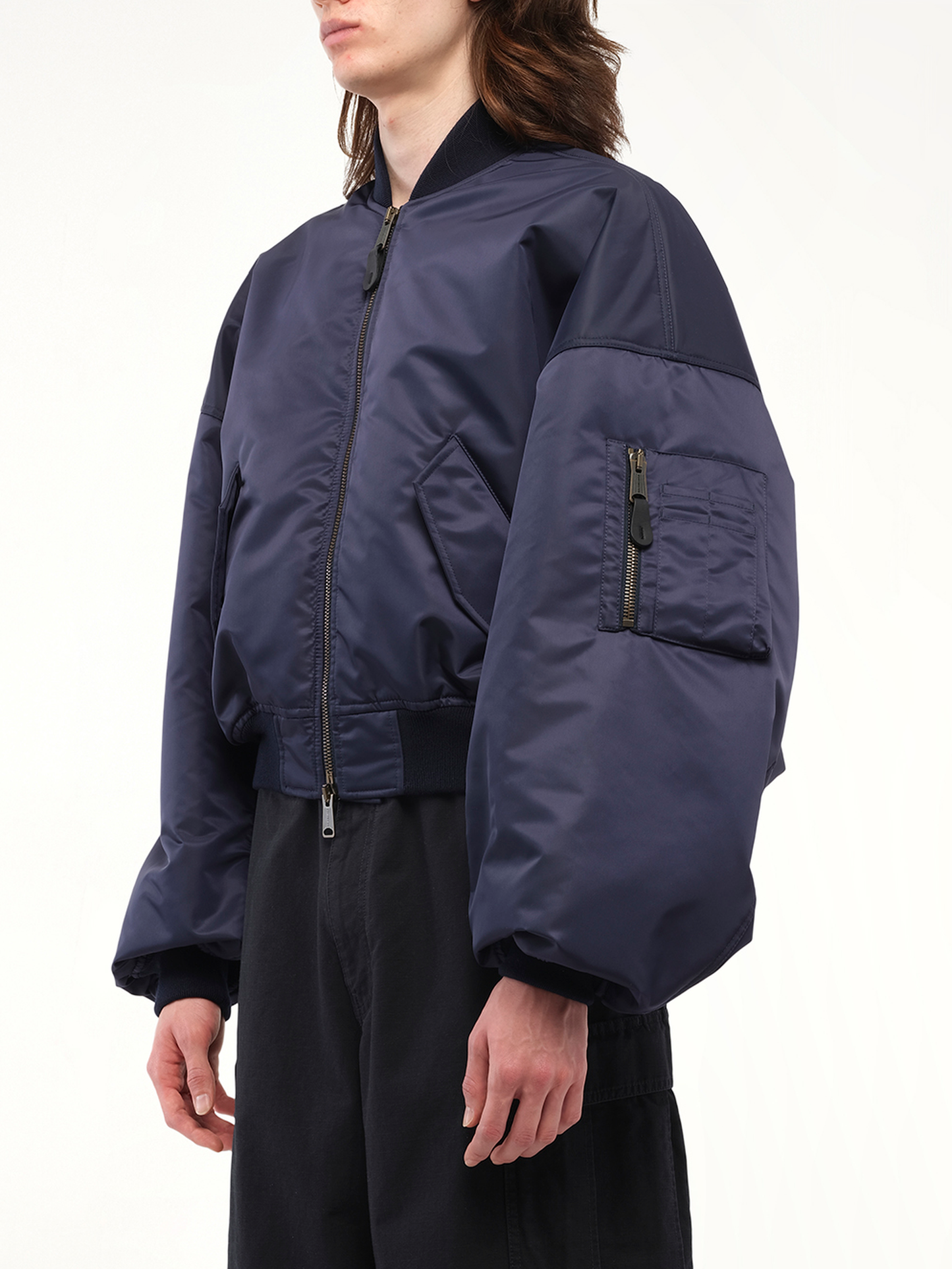 Balenciaga Round Bomber in Dark Navy