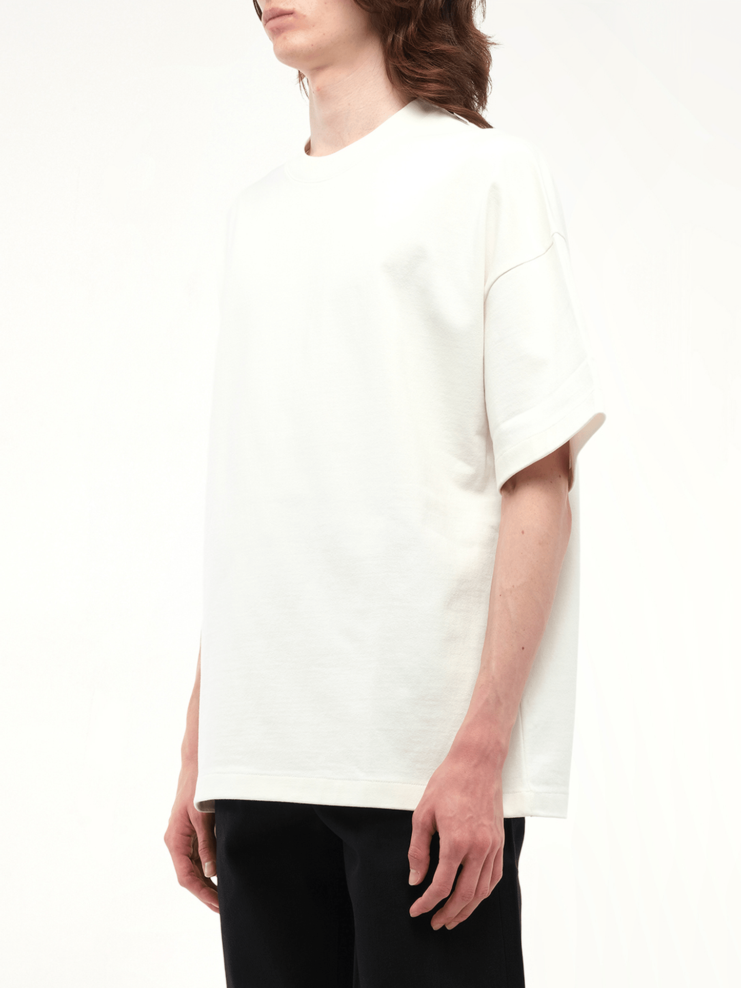 Jil Sander Logo Flag T-Shirt in Porcelain